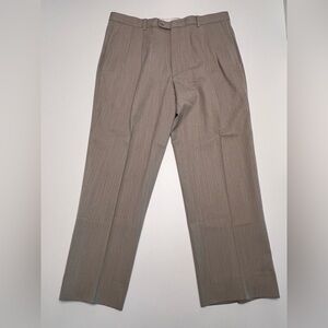 GREG PETERS MEN’S “PURE NEW WOOL WOOLMARK” PANTS 36” WAIST 28” INSEAM LIGHT TAN
